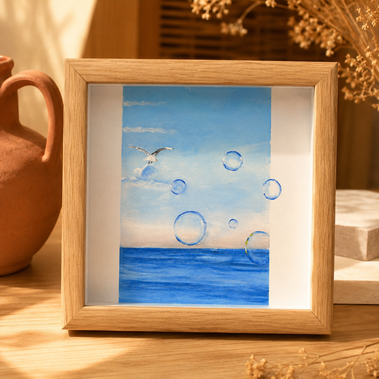 SEA OF BUBBLES｜HAND-PAINTED OIL PASTEL ARTWORK