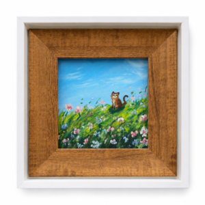 CAT IN BLOOM｜HAND-PAINTED OIL PASTEL ARTWORK