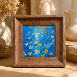 BLUE BLOOM｜HAND-PAINTED OIL PASTEL ARTWORK