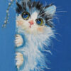 CURIOUS KITTEN｜HAND-PAINTED OIL PASTEL ARTWORK