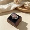 Flora & Butterfly — Strawberry Quartz Vintage Ring