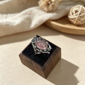 Flora & Butterfly — Strawberry Quartz Vintage Ring