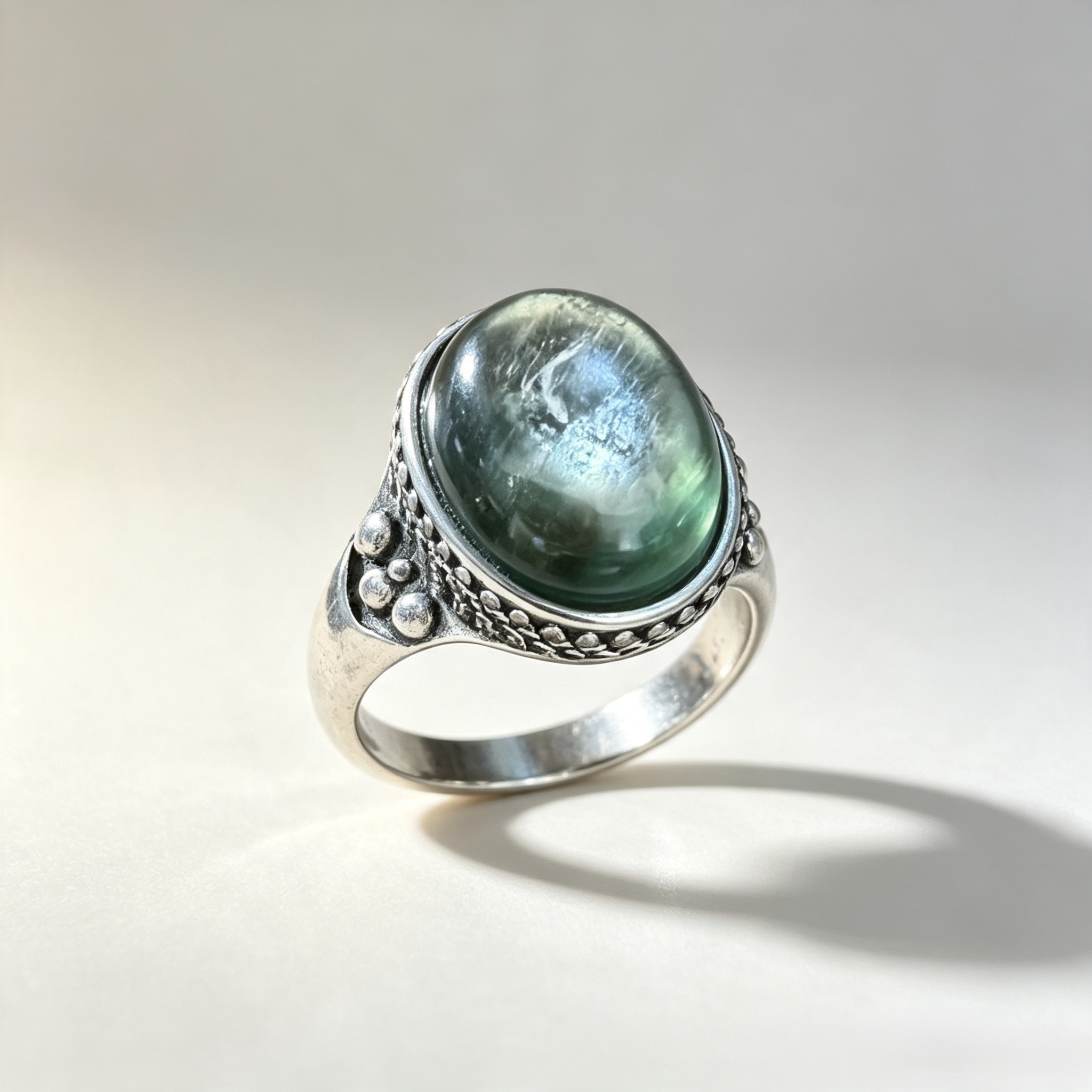 Forest Whisper — Green Lepidolite Vintage Ring