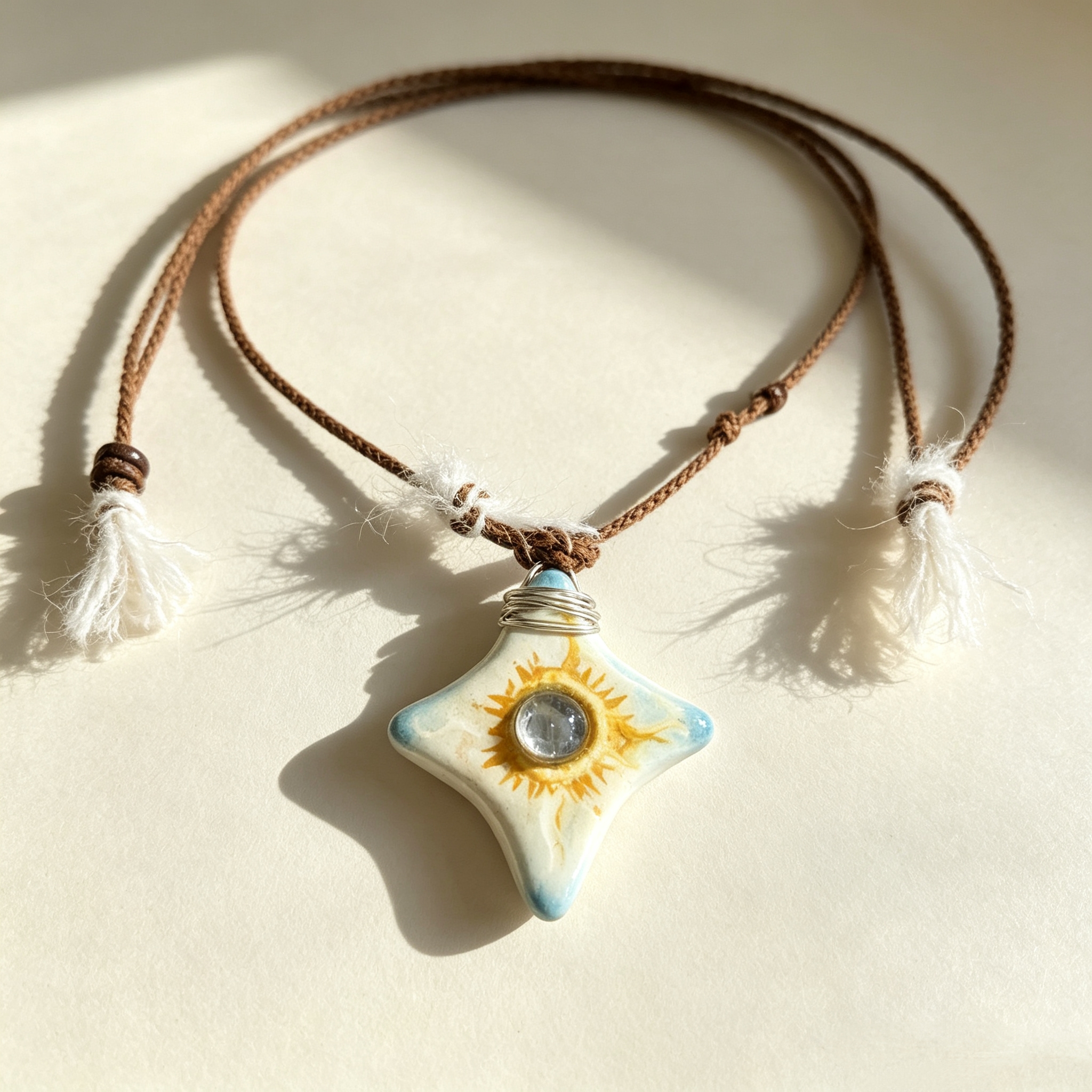 ELA BOUTIQUE |BLUE STAR EYE STONE CLAY NECKLACE