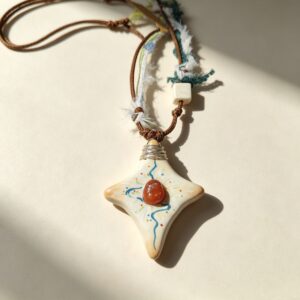 ELA BOUTIQUE |AGATE STAR STONE CLAY NECKLACE