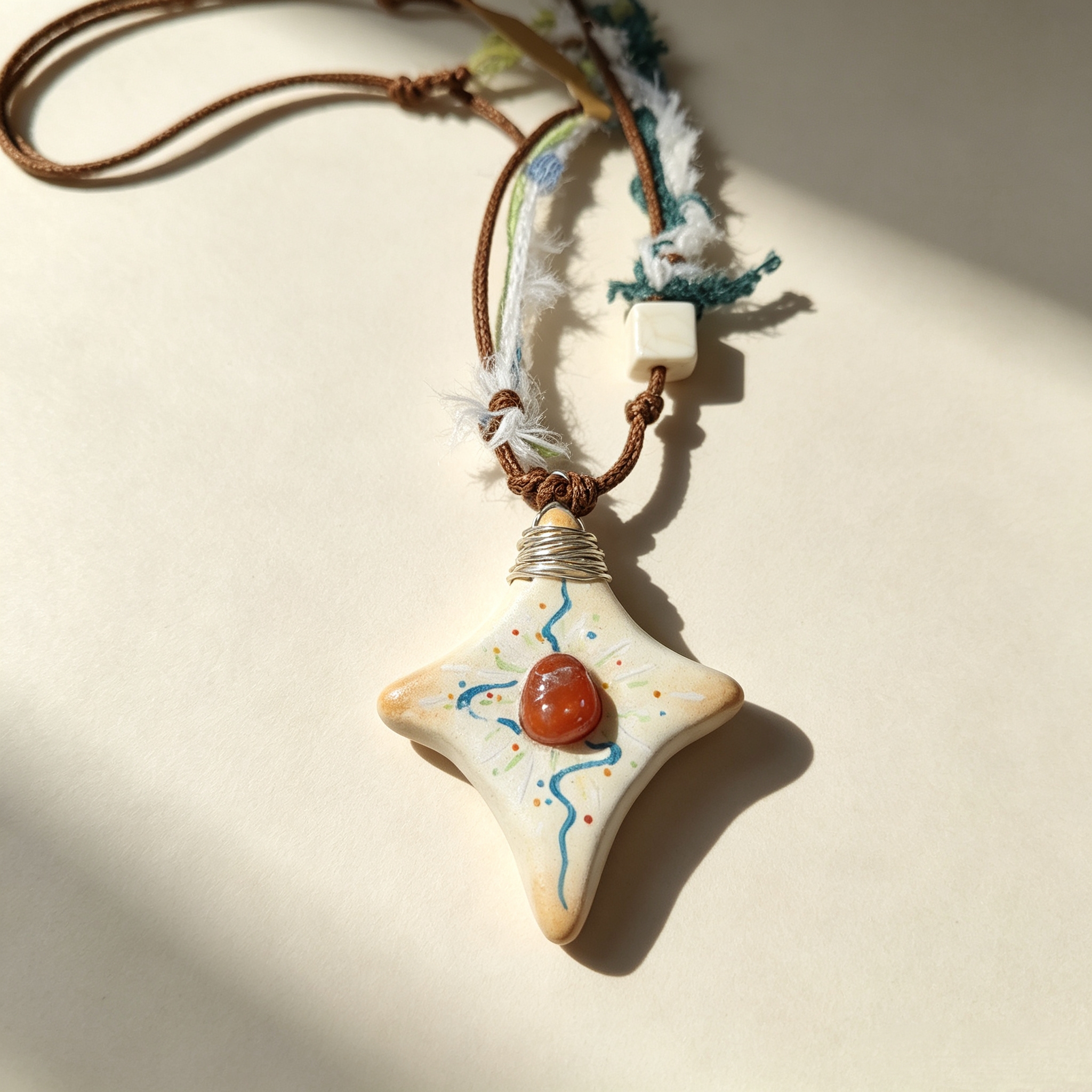 ELA BOUTIQUE |AGATE STAR STONE CLAY NECKLACE
