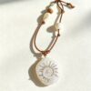 ELA BOUTIQUE |SILVER SUN SPIRAL STONE CLAY NECKLACE