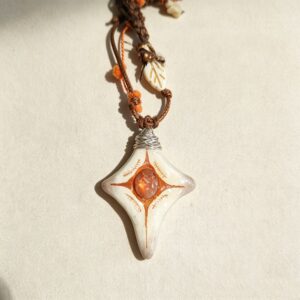 ELA BOUTIQUE |ORANGE SUN STAR STONE CLAY NECKLACE