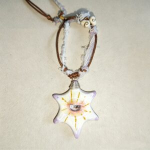 ELA BOUTIQUE |ALL-SEEING EYE HEXAGRAM CLAY NECKLACE