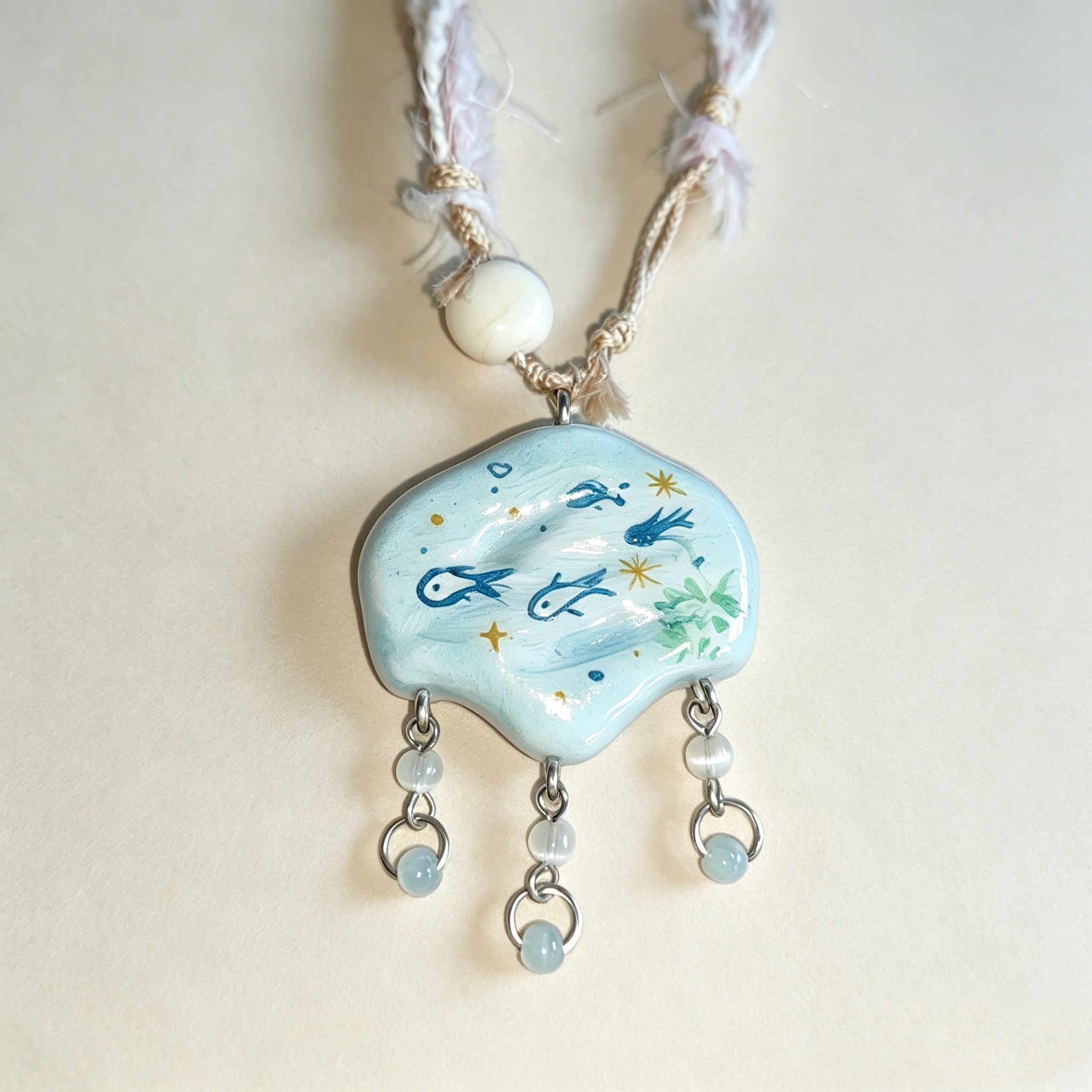 ELA BOUTIQUE |OCEAN FISH CLOUD CLAY NECKLACE