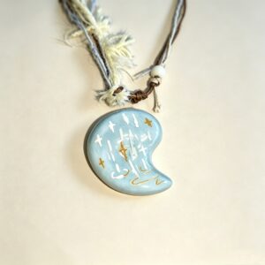 ELA BOUTIQUE |STARRY CRESCENT STONE CLAY NECKLACE