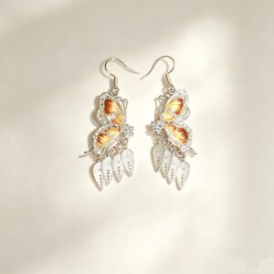 ELA BOUTIQUE |BUTTERFLY TASSEL DROP EARRINGS