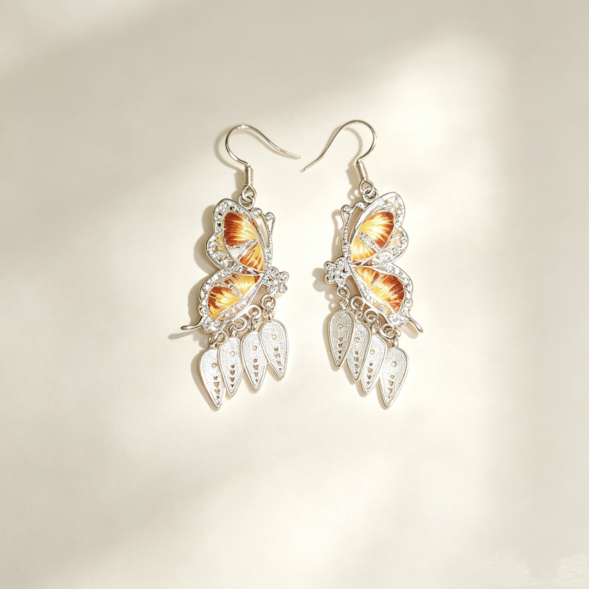 ELA BOUTIQUE |BUTTERFLY TASSEL DROP EARRINGS