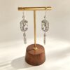 ELA BOUTIQUE |RETRO FLORAL EMBROIDERY RECTANGLE TASSEL EARRING