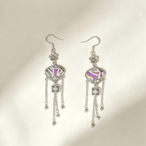 ELA BOUTIQUE |RETRO EMBROIDERY FLORAL TASSEL EARRINGS