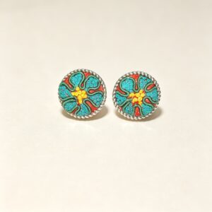 ELA BOUTIQYE |ETHNIC HAND EMBROIDEREDROUND STUD EARRING