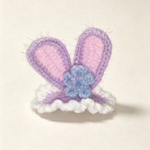 ELA BOUTIQUE |CROCHET PURPLE BUNNY EAR HAIR CLIP