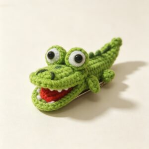 ELA BOUTIQUE |CROCHET CARTOON GREEN CROCODILE HAIR CLIP