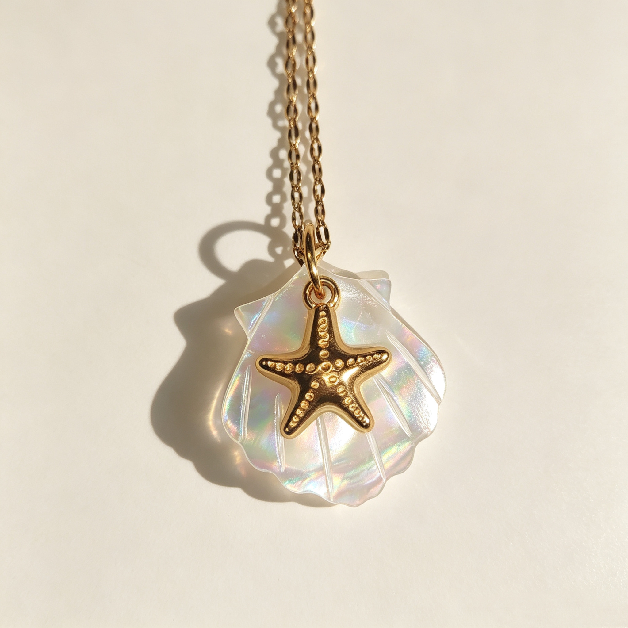 ELA BOUTIQUE| STARFISH SHELL PENDANT NECKLACE