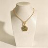 ELA BOUTIQUE| OPENABLE HOUSE SHAPED GREEN FOLIAGE ENAMEL LOCKET NECKLACE