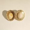 ELA BOUTIQUE| VINTAGE GOLDEN SUN RAY SHELL STATEMENT EARRIGS