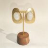 ELA BOUTIQUE| GOLD TEXTURED OVAL WHITE STONE EARRINGS