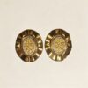 ELA BOUTIQUE| GOLD VINTAGE OVAL RHINESTONE STUD EARRINGS