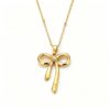 ELA BOUTIQUE| BOW PEARL PENDANT NECKLACE