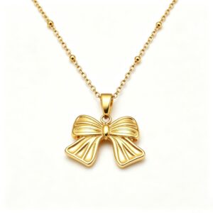ELA BOUTIQUE| BOW PENDANT NECKLACE