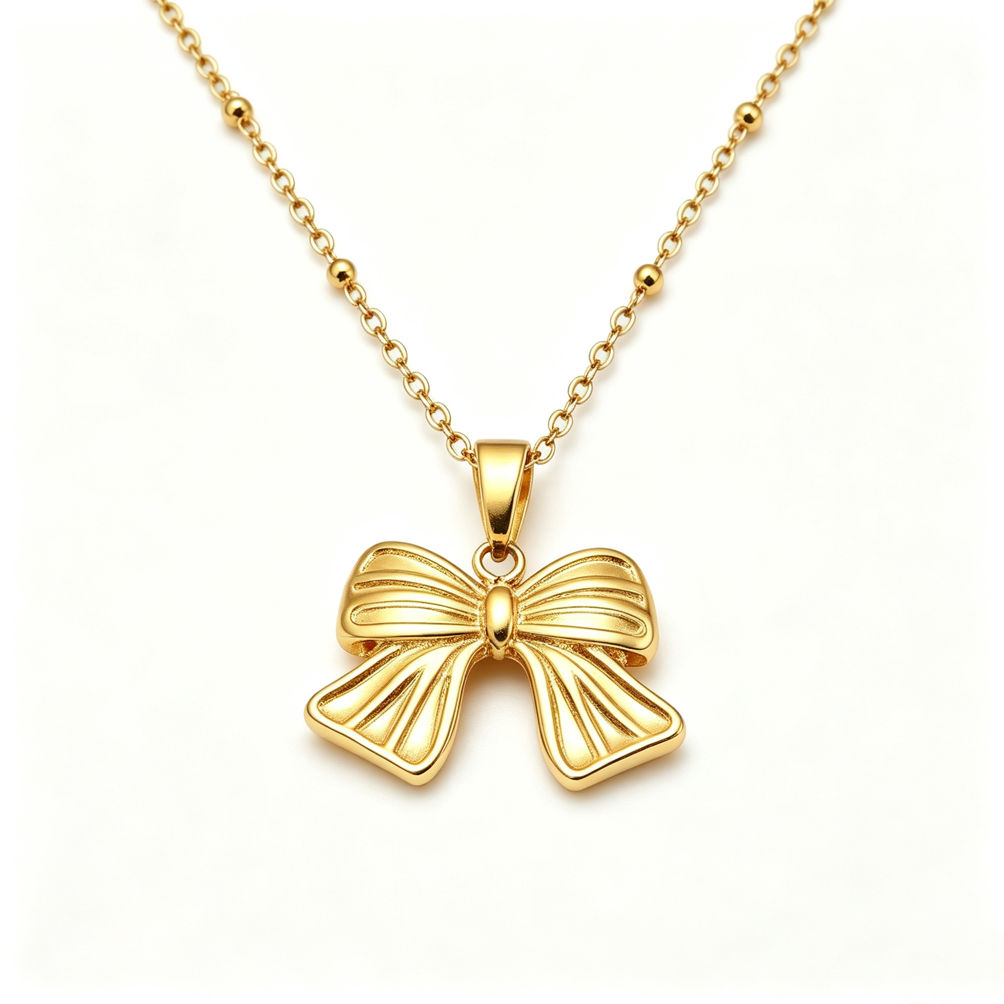 ELA BOUTIQUE| BOW PENDANT NECKLACE