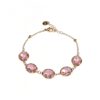 ELA BOUTIQUE| PINK CRYSTAL GOLD TONE ADJUSTABLE BRACELET