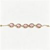 ELA BOUTIQUE| PINK CRYSTAL GOLD TONE ADJUSTABLE BRACELET