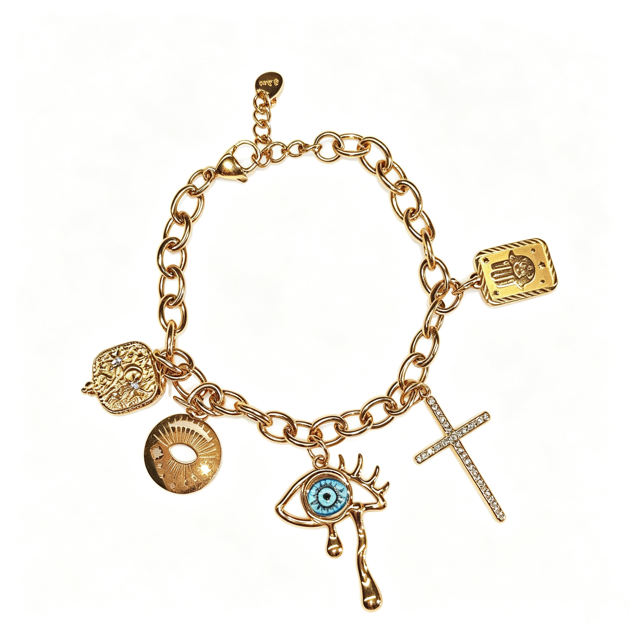 ELA BOUTIQUE| MULTI CHARM BLUE EYE BRACELET
