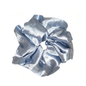 COOL BLUE SATIN SCRUNCHIE